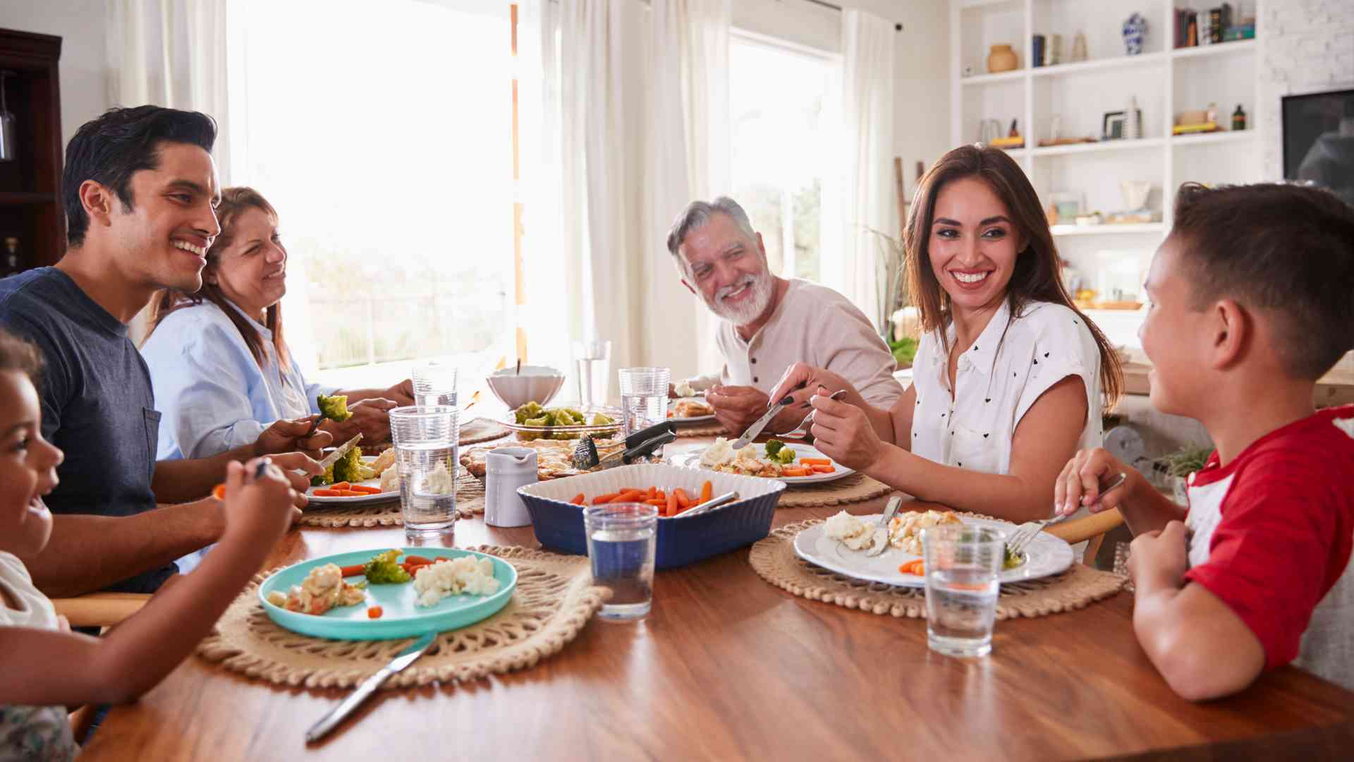 multigenerational Hispanic family at home