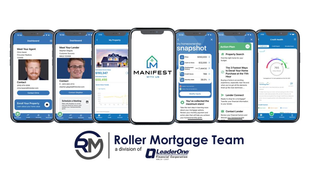 The Roller Team with LeaderOne Financial uses the FinLocker powered Manifest With Us app.